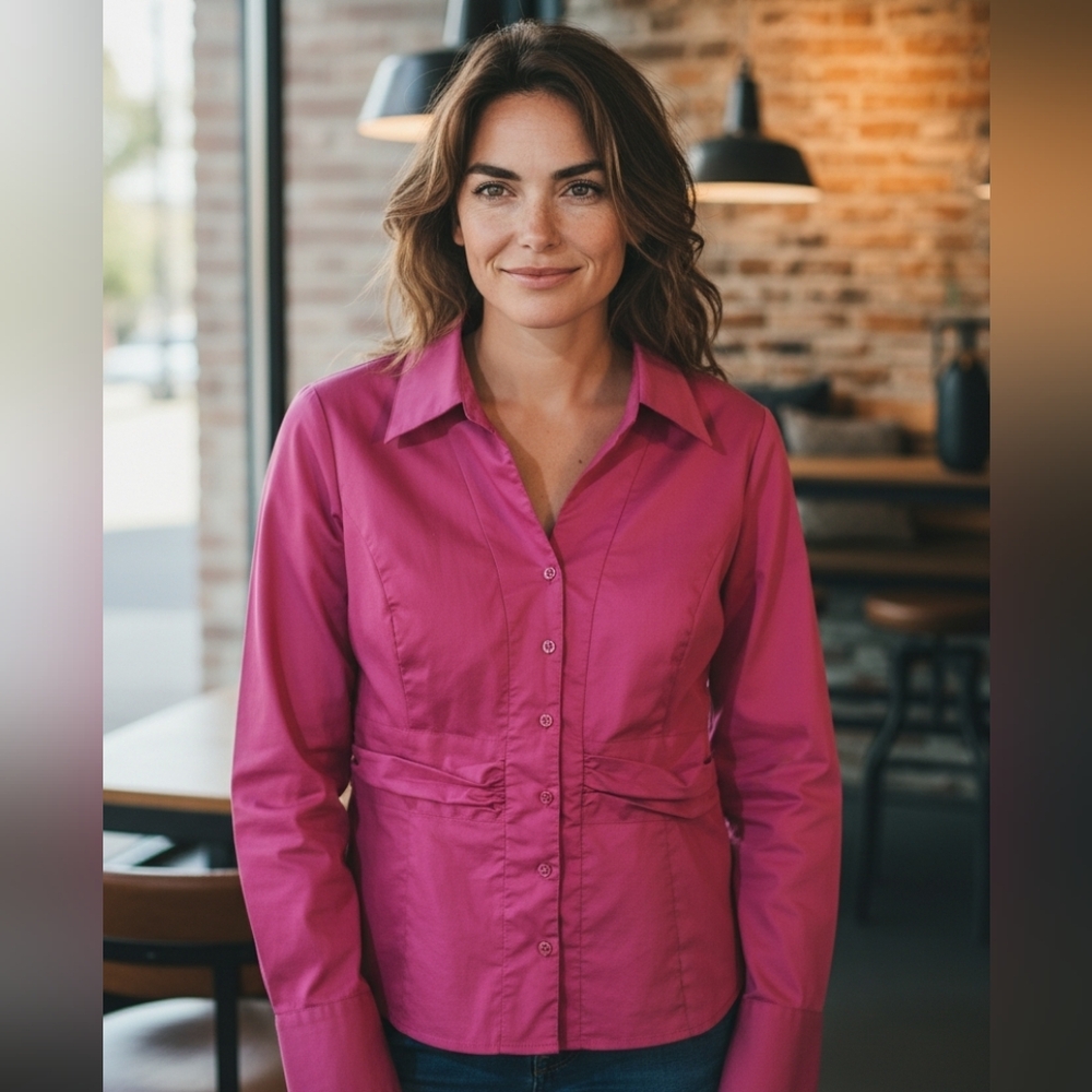 EUC TRIBAL Sz. 14‎ Purple Long Sleeve Button Down Shirt